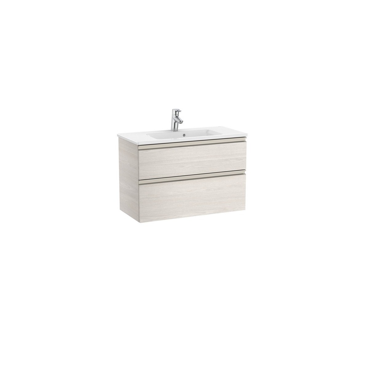 The gap unik meuble 2 tiroirs + lavabo slim 800mm frêne nordic - ROCA A851497434 
