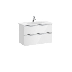 The gap unik meuble 2 tiroirs + lavabo slim 800mm blanc brillant - ROCA A851497806 