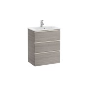 The gap unik meuble 3 tiroirs compact + lavabo slim 600mm city oak - ROCA A851498402 