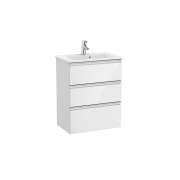 The gap unik meuble 3 tiroirs compact + lavabo slim 600mm blanc brillant - ROCA A851498806 