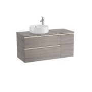 The gap meuble 2 tiroirs ,1 porte pour vasque à poser gauche 1100mm city oak - ROCA A851505402 