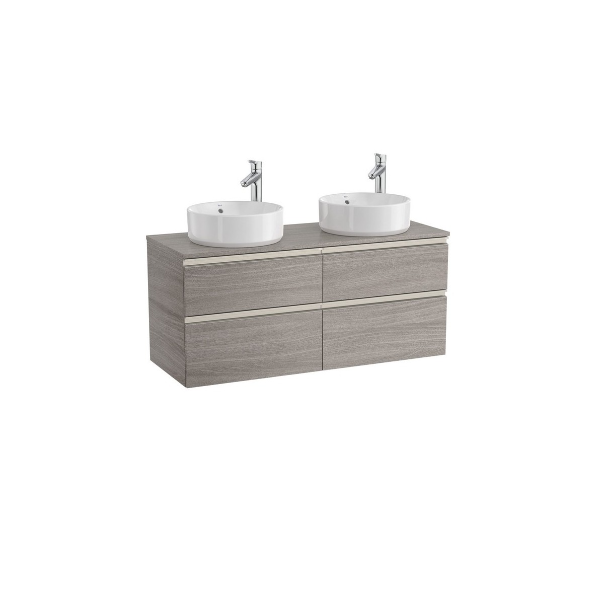 The gap meuble 4 tiroirs pour 2 vasques à poser 1100mm city oak - ROCA A851506402 