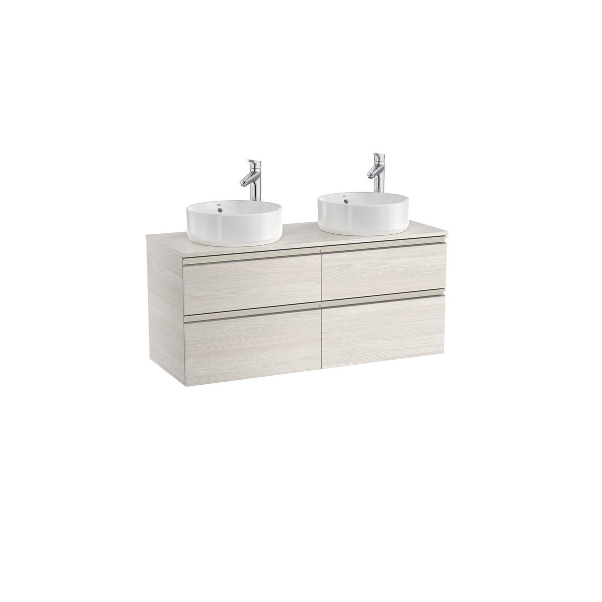 The gap meuble 4 tiroirs pour 2 vasques à poser 1100mm frêne nordic - ROCA A851506434 