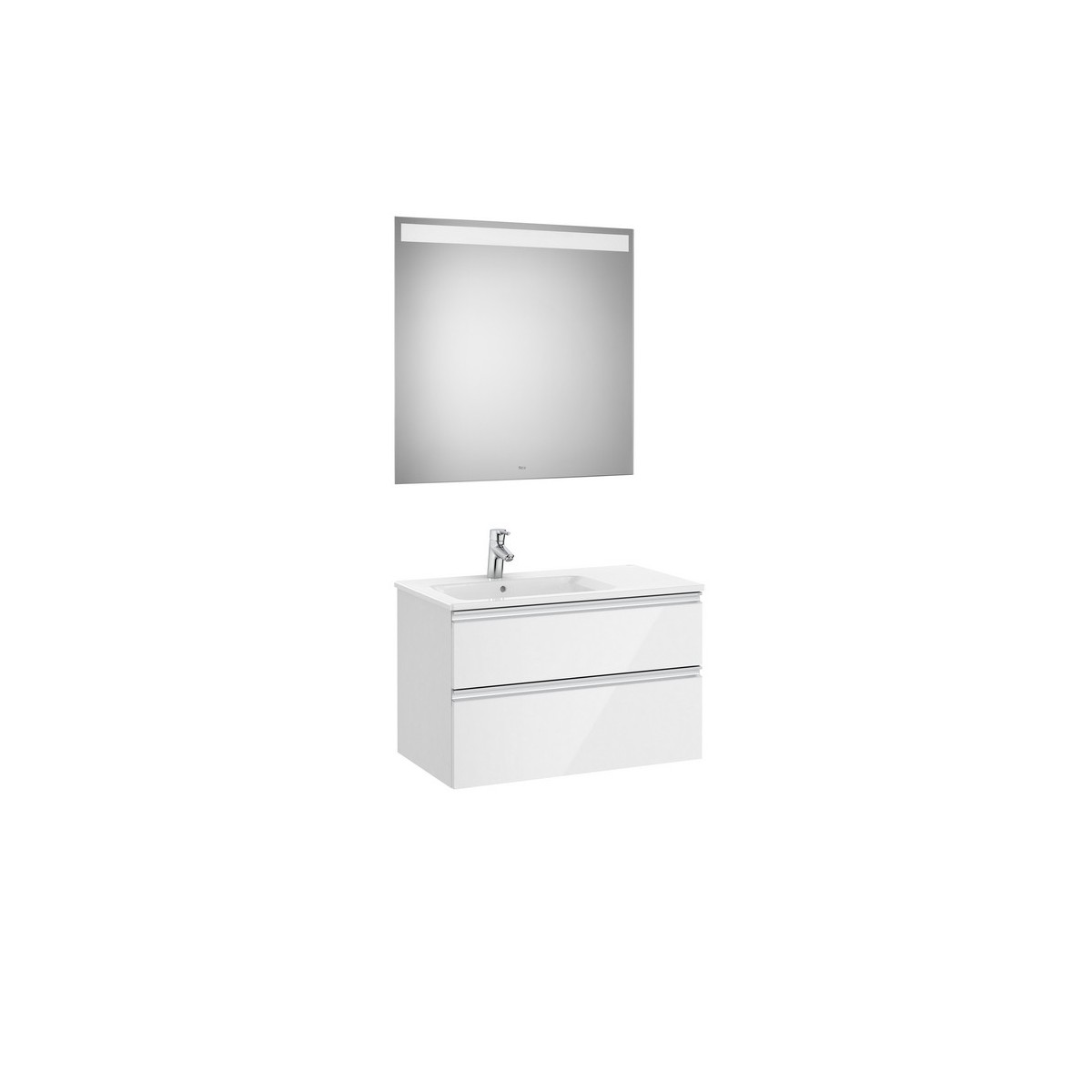 The gap pack 2t lav gche 800mm (unik+miroir) blanc brillant - ROCA A851512806 