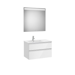 The gap pack 2t lav gche 800mm (unik+miroir) blanc brillant - ROCA A851512806 