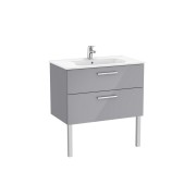 Victoria unik meuble 2 tiroirs + lavabo 800mm gris galet brillant - ROCA A851594516 