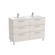 Victoria unik meuble 6 tiroirs + lavabo double 1200mm frêne nordic - ROCA A851601434 