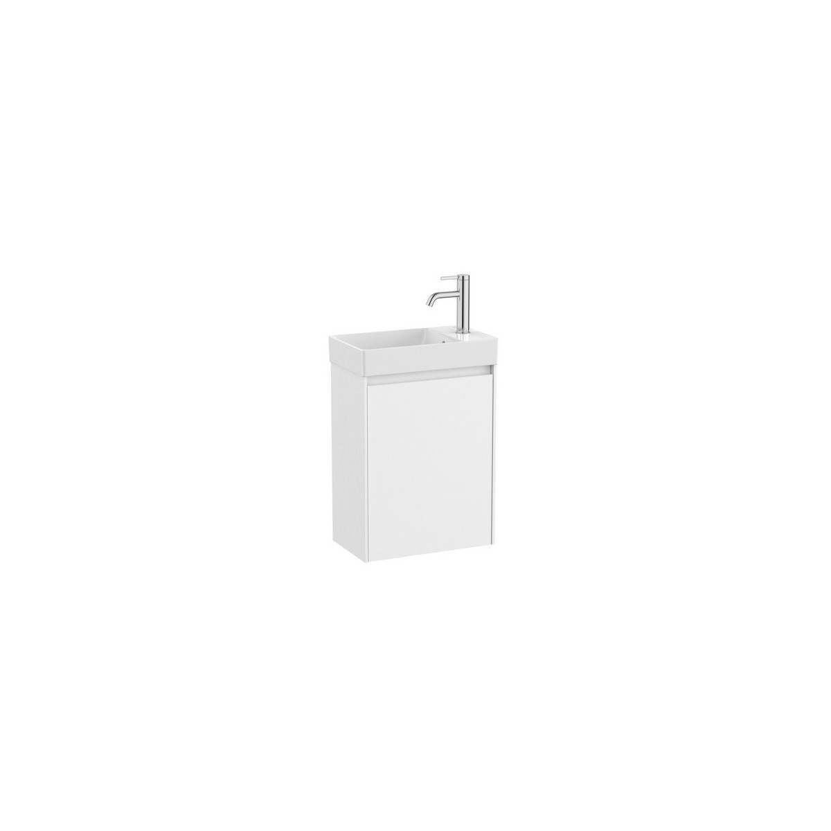 Ona unik meuble compact 1 porte + lave-mains en finecramic 450mm blanc mat - ROCA A851678509 