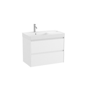 Ona unik meuble 2 tiroirs + lavabo en fineceramic gauche 800mm blanc mat - ROCA A851692509 