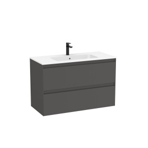 Tenue unik 2 tiroirs lavabo centré 1000mm onyx mat - ROCA A851935531 