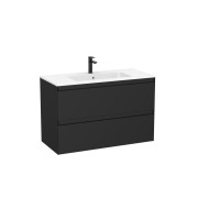 Tenue unik 2 tiroirs lavabo centré 1000mm noir mat - ROCA A851935532 