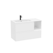 Tenue unik 2 tiroirs lavabo asymétrique gauche 1000mm blanc mat - ROCA A851936529 