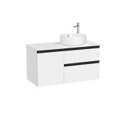 The gap meuble 2t+1p pr vasq à dte 1000 mm blanc mat/poignées noires - ROCA A851956509 