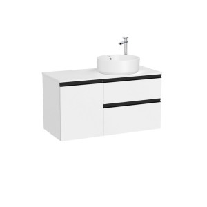 The gap meuble 2t+1p pr vasq à dte 1000 mm blanc mat/poignées noires - ROCA A851956509 