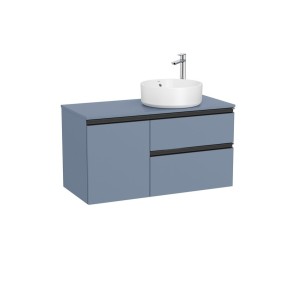 The gap meuble 2t+1p pr vasq à dte 1000 mm bleu mat/ poignées noires - ROCA A851956548 