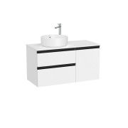 The gap meuble 2t+1p pr vasq à gche 1000 mm blanc mat/poignées noires - ROCA A851957509 