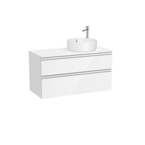 The gap meuble 2t pr vasq à dte 1000 mm blanc brillant/poignées alu brillantes - ROCA A851958806 