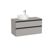 The gap meuble 2t pr vasq à gche 1000 mm gris moyen mat/poignées noires - ROCA A851959547 