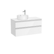 The gap meuble 2t pr vasq à gche 1000 mm blanc brillant/poignées alu brillantes - ROCA A851959806 