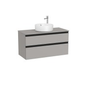 The gap meuble 2t pr vasq centrée 1000 mm gris moyen mat/poignées noires - ROCA A851960547 