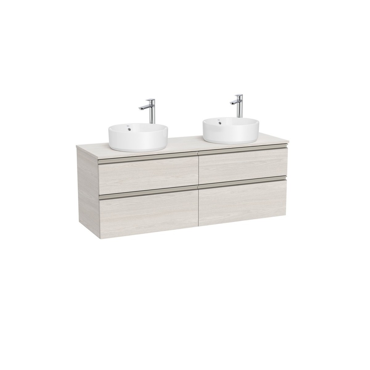 The gap meuble 4 tiroirs pour 2 vasq (meuble+plan) 1400 mm frêne nordic - ROCA A851961434 