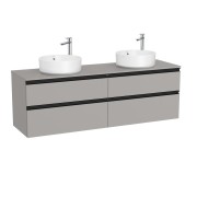 The gap meuble 4 tiroirs pour 2 vasq (meuble+plan) 1600 mm gris moyen mat - ROCA A851962547 