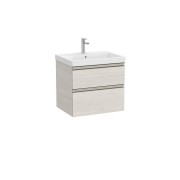 The gap unik 2 tiroirs lavabo mural 600 mm frêne nordic/poignées nickel mat - ROCA A851963434 