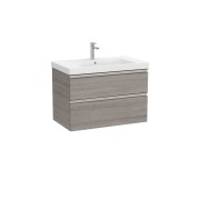 The gap unik 2 tiroirs lavabo mural 800 mm city oak/poignées nickel mat - ROCA A851964402 