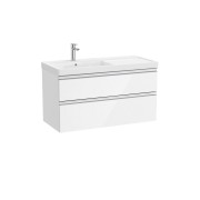 The gap unik 2t lavabo asym gche 1000 mm blanc brillant/poignées alu brillantes - ROCA A851966806 