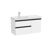 The gap unik 2t+1p lavabo mural asym gche 1000 mm blanc mat/poignées noires - ROCA A851968509 