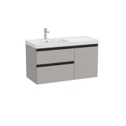 The gap unik 2t+1p lavabo mural asym gch 1000 gris moyen mat/poignées noir - ROCA A851968547 