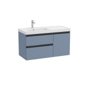 The gap unik 2t+1p lavabo mural asym gche 1000 mm bleu mat/ poignées noires - ROCA A851968548 