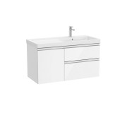 The gap unik 2t+1p lavabo mural asym dte 1000 blanc brill/poignées alu brill - ROCA A851969806 