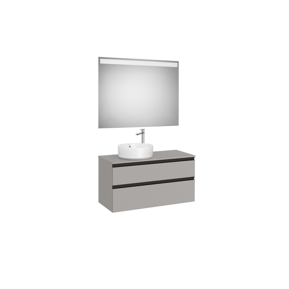 The gap pack 2t pour vasque à gauche 1000mm gris moyen mat/poignées noires - ROCA A851971547 