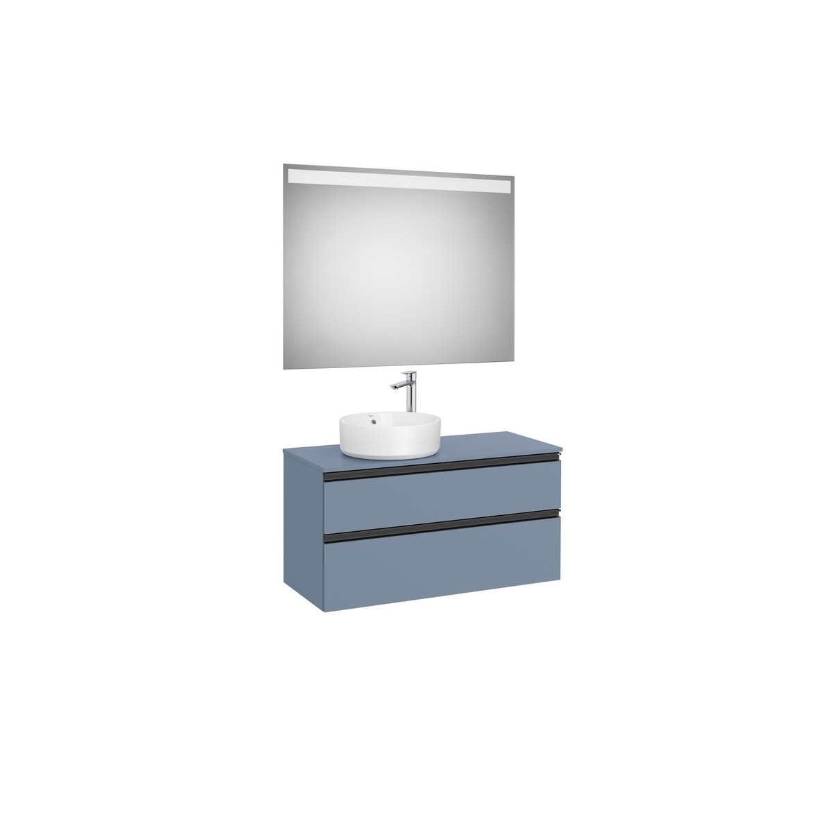 The gap pack 2t pour vasque à gauche 1000mm bleu mat/ poignées noires - ROCA A851971548 