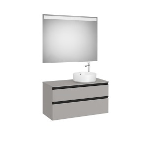 The gap pack 2t pour vasque à droite 1000mm gris moyen mat/poignées noires - ROCA A851972547 