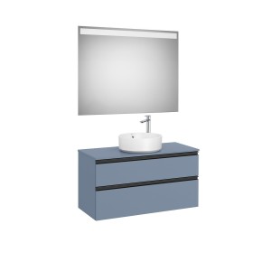 The gap pack 2t pour vasque centrée 1000mm bleu mat/ poignées noires - ROCA A851973548 