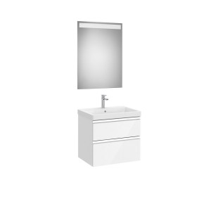 The gap pack 2t lavabo mural 600mm blanc brillant/poignées alu brillantes - ROCA A851974806 