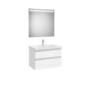 The gap pack 2t lavabo mural 800mm blanc brillant/poignées alu brillantes - ROCA A851975806 