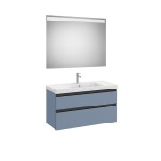 The gap pack 2t lavabo mural centré 1000mm bleu mat/ poignées noires - ROCA A851976548 