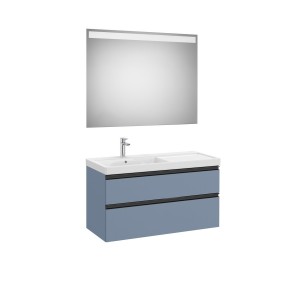 The gap pack 2t lavabo mural gauche 1000mm bleu mat/ poignées noires - ROCA A851977548 