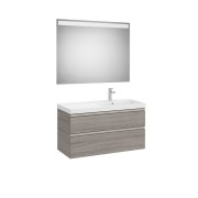 The gap pack 2t lavabo mural droite 1000mm city oak/poignées nickel mat - ROCA A851978402 