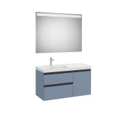 The gap pack 2t + 1p lavabo mural gauche 1000mm bleu mat/ poignées noires - ROCA A851979548 