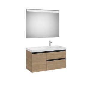 The gap pack 2t + 1p lavabo mural droite 1000mm noyer/poignées noires - ROCA A851980517 