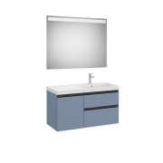 The gap pack 2t + 1p lavabo mural droite 1000mm bleu mat/ poignées noires - ROCA A851980548 