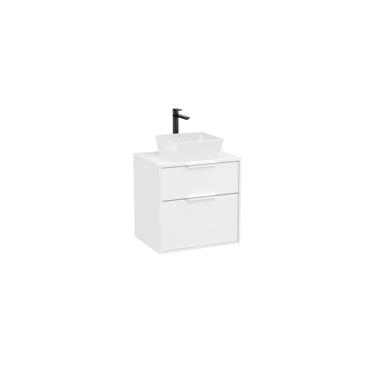 Optica meuble 2 tiroirs pour vasque à poser + plan 600 mm blanc mat - ROCA A851986509 