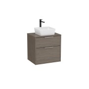 Optica meuble 2 tiroirs pour vasque à poser + plan 600 mm chêne foncé - ROCA A851986537 