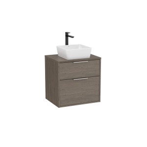 Optica meuble 2 tiroirs pour vasque à poser + plan 600 mm chêne foncé - ROCA A851986537 