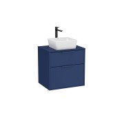 Optica meuble 2 tiroirs pour vasque à poser + plan 600 mm bleu acier mat - ROCA A851986551 