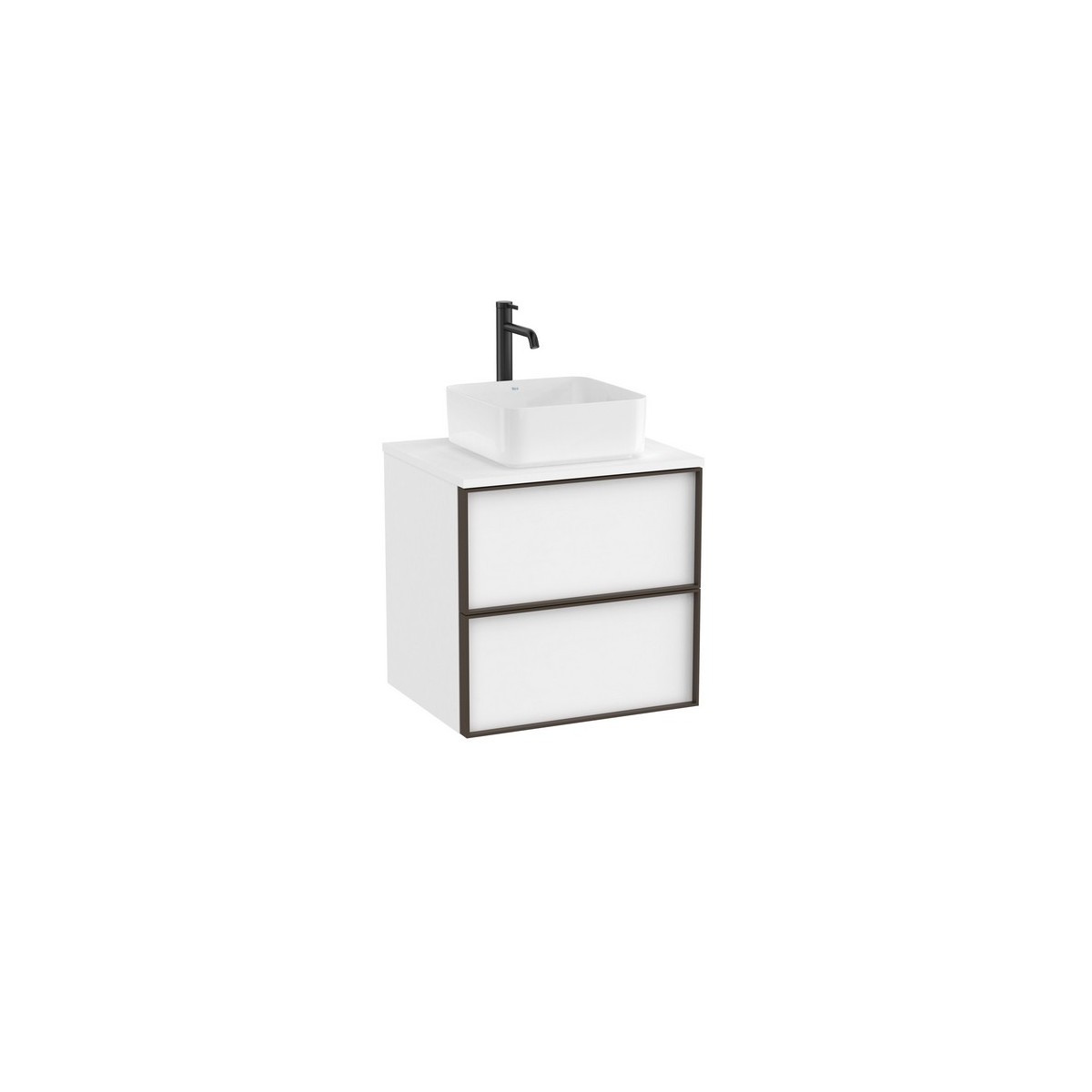 Inspira meuble pour vasque à poser + plan 600x490 mm blanc mat - ROCA A851993509 